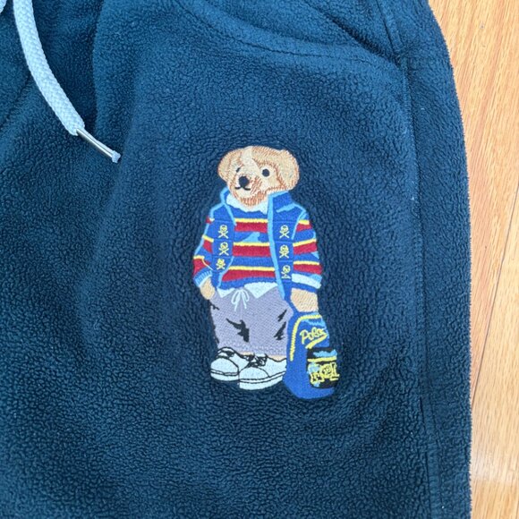 Vintage Polo Ralph Lauren Bear Fleece Pants M - Picture 3 of 4